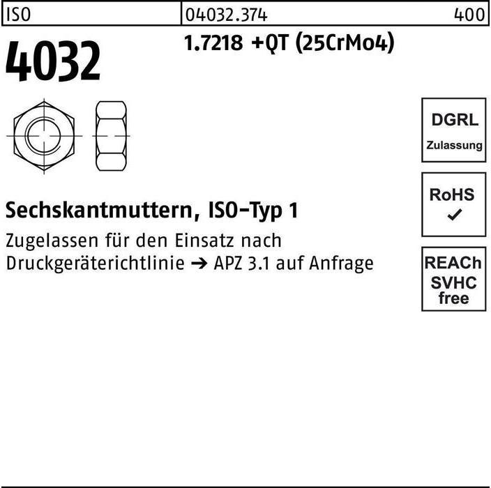 Produktbild Bufab Sechskantmutter ISO 4032 M 39 1.7218 +QT (25CrMo4) (M39)