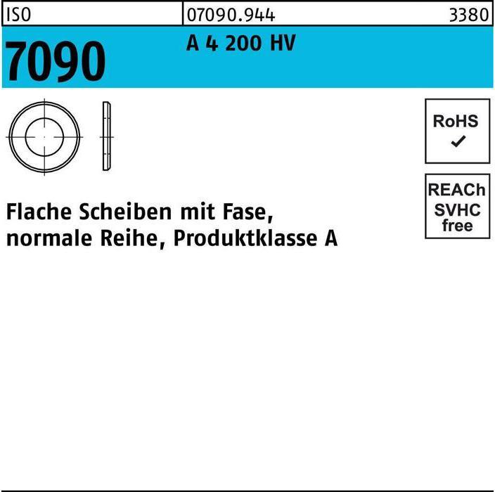 Actual product image Washer ISO 7090 w.chamfer 6 A 4 200 HV