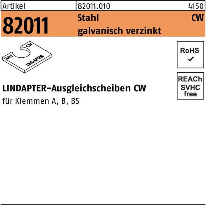 Productafbeelding Lindapter Shim R 82011 CW M 24 / 4.0 Gegalvaniseerd staal