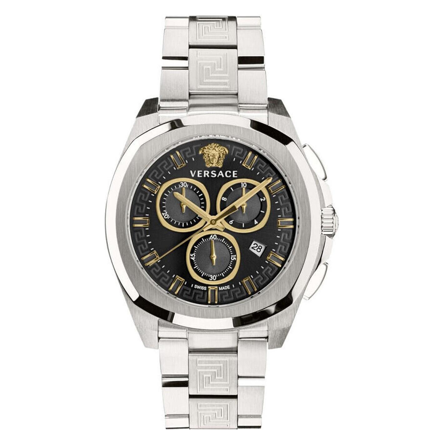 Versace, Armbanduhr, VE7CA0723 New Chronograph Geo, Silber, (Chronograph, 43 mm)