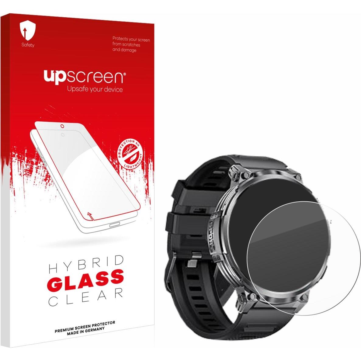 upscreen Schutzglas Schutzfolie Displayschutz Display Schutz Glas Folie klar, Smartwatch Schutzfolie, Transparent