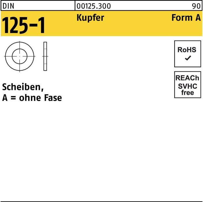 Actual product image Washer DIN 125-1 Form A 17 x30 x3 Copper