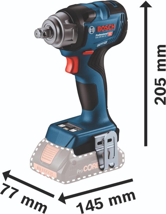 Bosch Professional Clé à chocs sans fil GDS 18V-330 HC (solo,C) (Fonctionnement sur batterie)