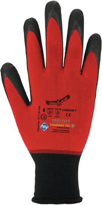 Asatex Gloves Condor size 8 red/black EN 388 EN 407 PPE category II
