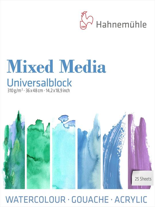 Actual product image Hahnemühle Universal pad 25 sheets Mixed Media 34x48 cm 310 g (36 x 48 cm, Hardcover)