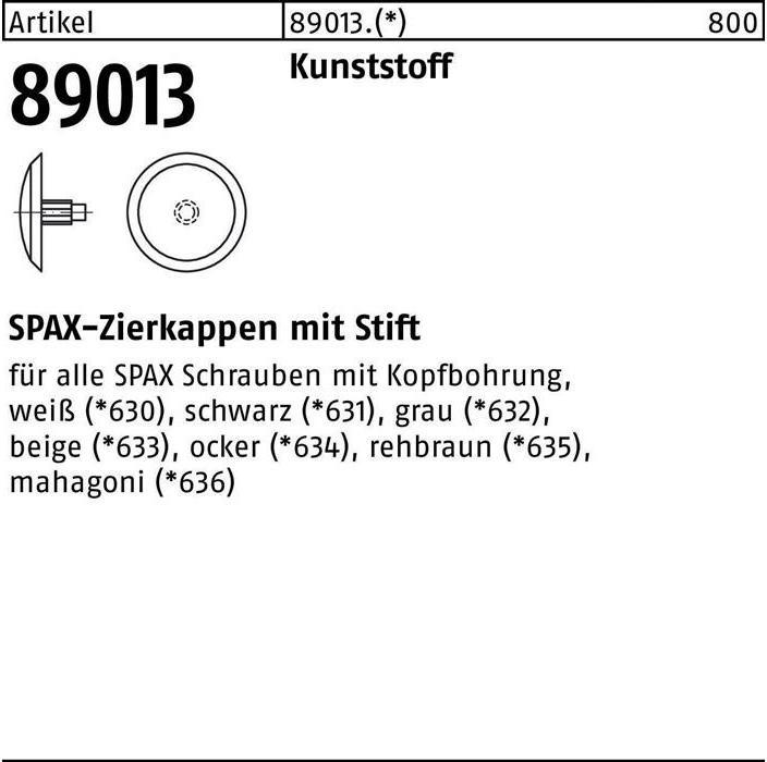 Produktbild Spax Abdeckkappen Mit Kopfbohrung Weiss
