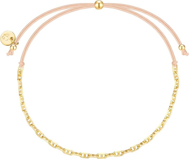Produktbild Glanzstücke München Armband Sterling Silber gelbgold Textil (beige) - 38374 (22 cm, Sterling Silber)
