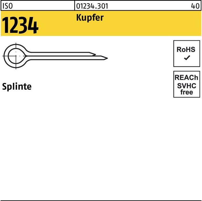 Actual product image Split pins ISO 1234 5 x 71 copper (71 mm)