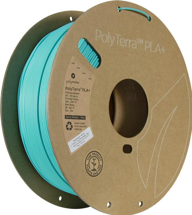 Actual product image Polymaker PolyTerra PLA + (PLA+, 1.75 mm, 1000 g, Turquoise)