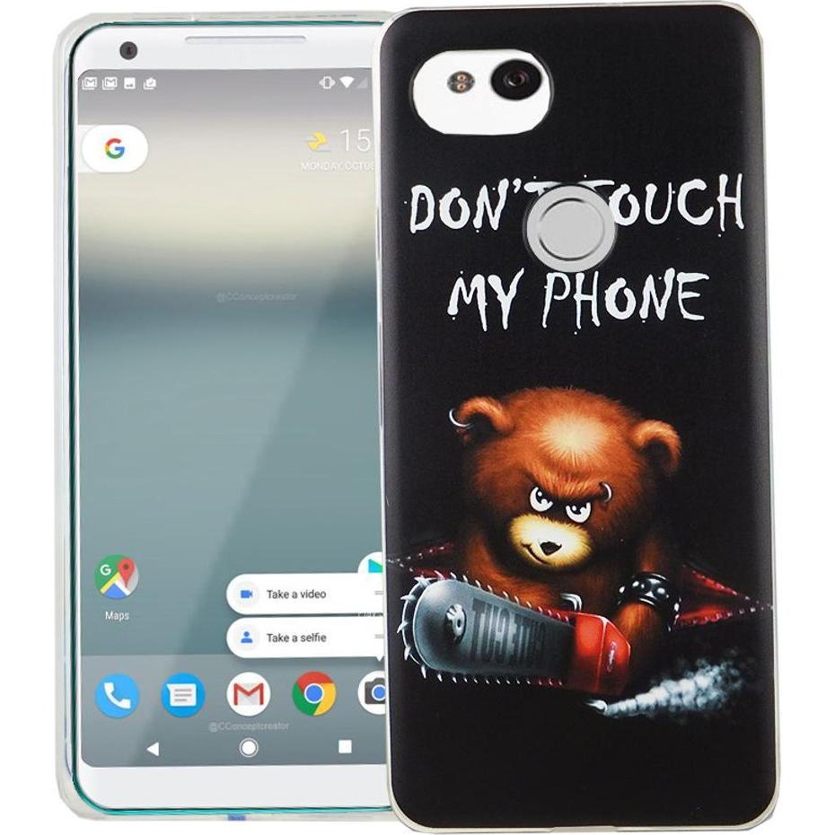 König Design Handy Hülle für Google Pixel 2 XL Bär Dont Touch Tasche Cover Motiv Slim TPU Neu (Google Pixel 2 XL), Smart...