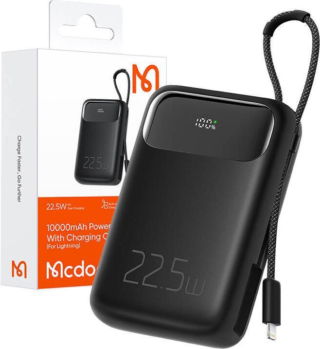 Produktbild Mcdodo Power Bank MC-3253 10000mAh, 22.5W, for Light (black) (10000 mAh, 20 W, 37 Wh)