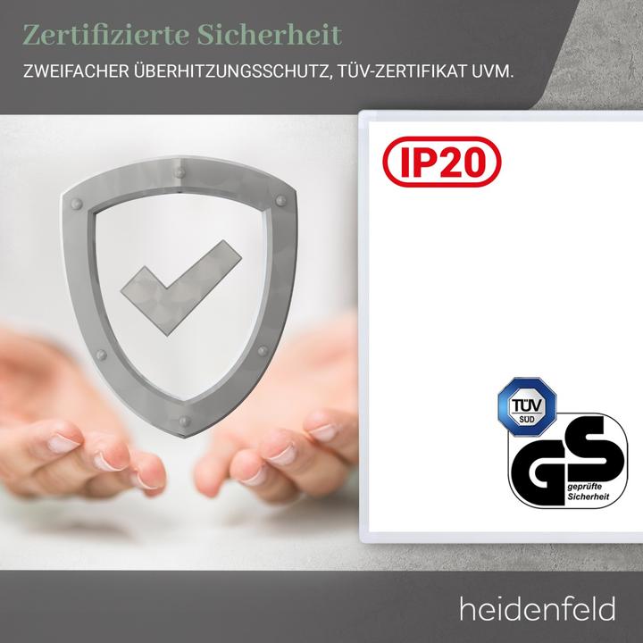 Produktbild Heidenfeld Infrarotheizung HF-HP100-2 Infrarot Wandheizung Heizkörper Heizung App (600 Watt) (600 W)