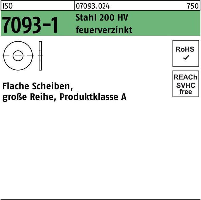 Image du produit Rondelle ISO 7093-1 24 Acier 200 HV galvanisé à chaud