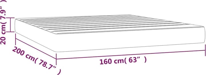 Actual product image VidaXL Moyna (160 x 200 cm, Spring core)