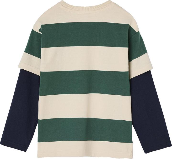 Immagine prodotto Vertbaudet Jungen Streifenshirt im Lagenlook mit Recycling-Baumwolle (98, 104)