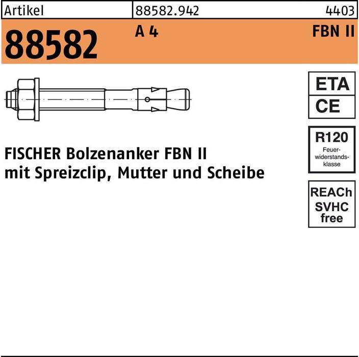 Produktbild Fischer Bolzenanker R 88582 FBN II 10/ 50 A 4 Ohne Oberflächenangabe (20 Stk.)