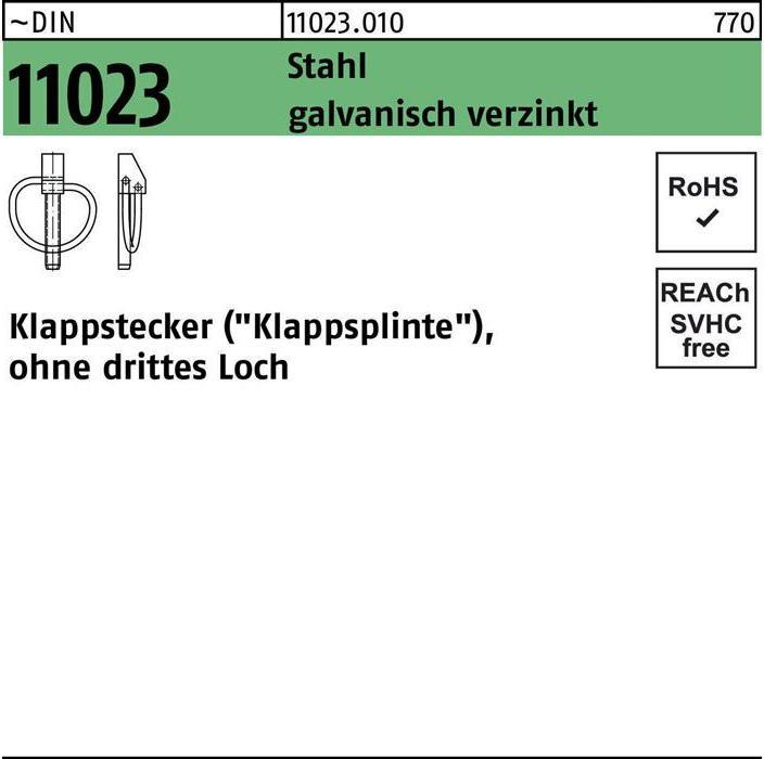 Actual product image Linch pins DIN 11023 10 x 42 galvanised steel