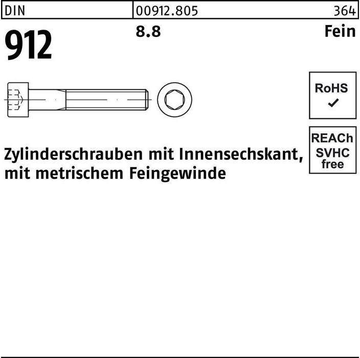 Actual product image Cheese head screw DIN 912 with hexagon socket M 10 x1,25x 20 8.8 (200 Screws per piece)