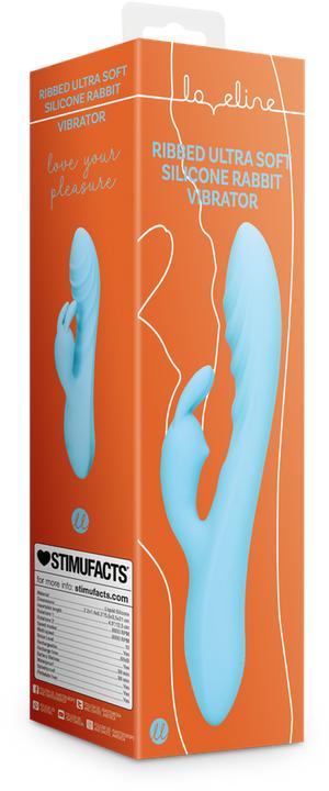 Produktbild Shots Ribbed Ultra Soft Silicone Rabbit Vibrator - Glacial Blue
