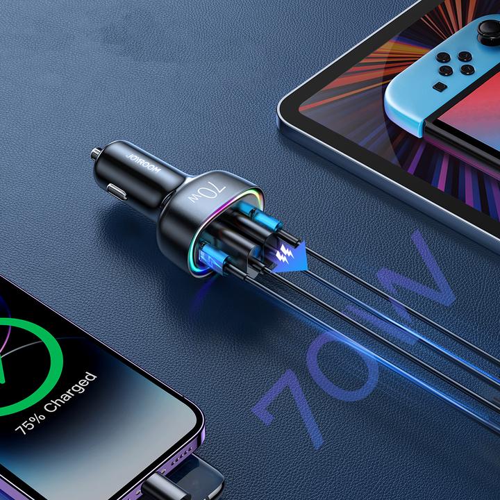 Image du produit Joyroom Chargeur de voiture 70W 4 ports