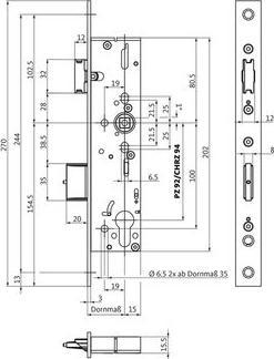 Image du produit BKS G-U Serrure anti-panique 1821 Fonction anti-panique B