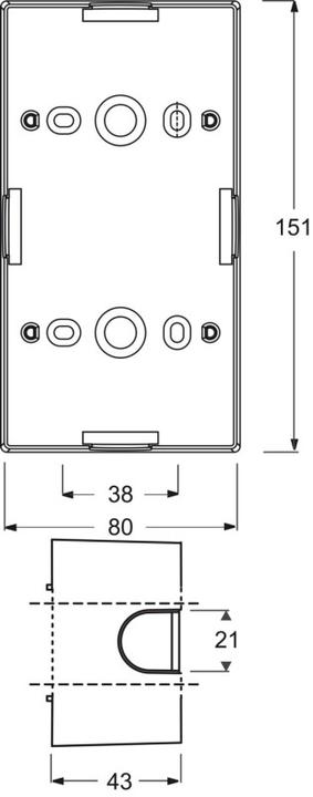 Produktbild Busch-Jaeger future AP Gehäuse 1702-84 2fach davos/ studioweiss