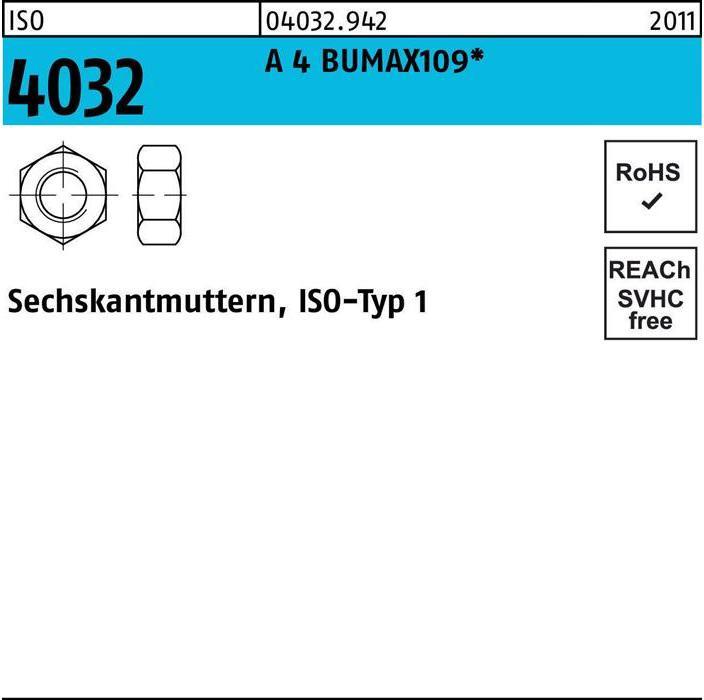 Actual product image Bufab Hexagon nut ISO 4032 M 16 A 4 BUMAX109 (M16)