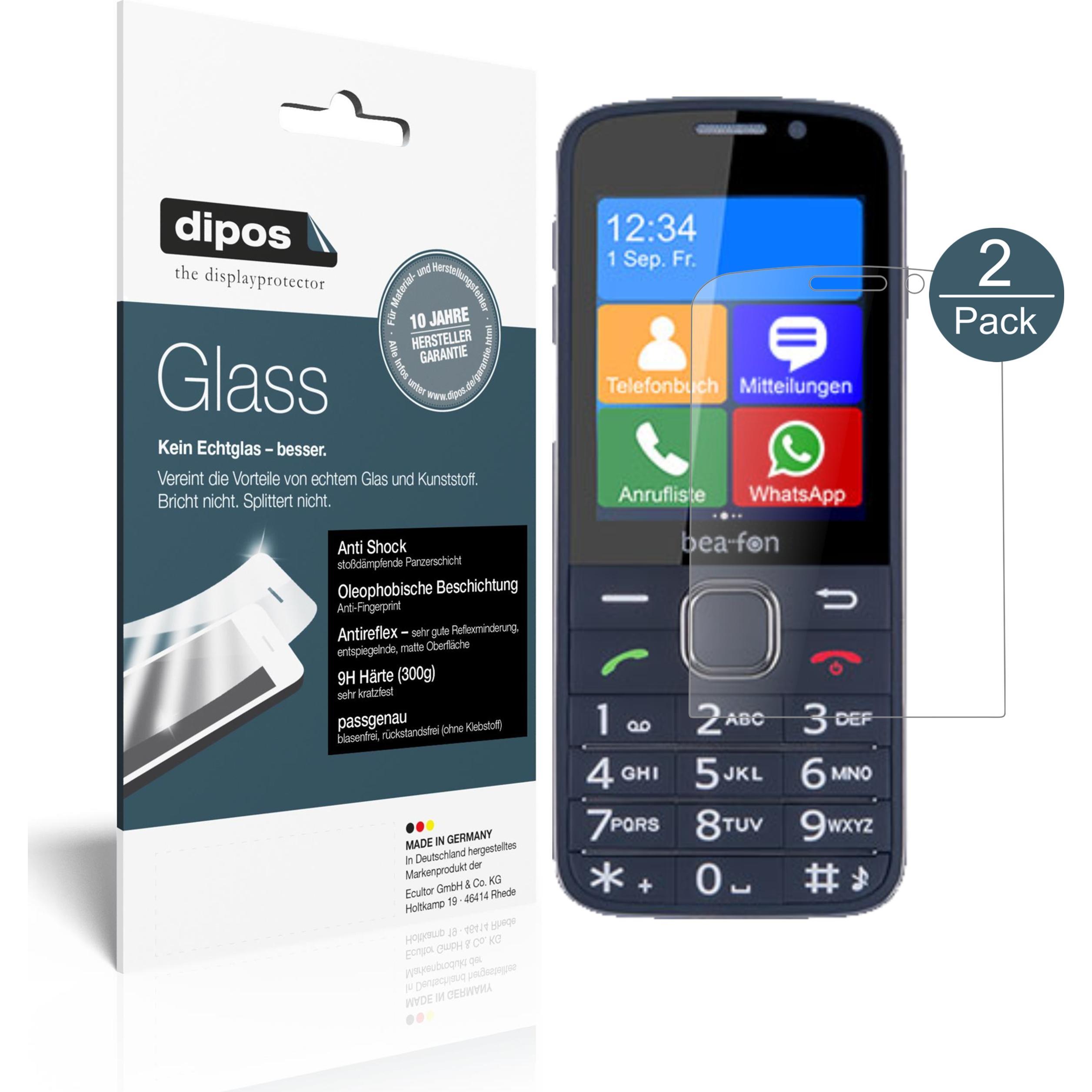 Dipos Displayschutz Anti-Shock (2 Stück, Beafon SL820), Smartphone Schutzfolie, Transparent
