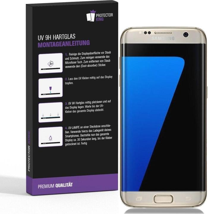 Actual product image Protectorking 1x UV Liquid real tempered 9H armoured glass 3D CLEAR (3 pcs., Samsung Galaxy S7 Edge)