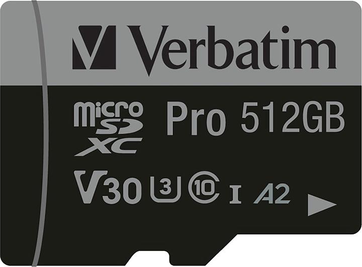 Immagine prodotto Verbatim Pro U3 (512 GB, microSDXC, U3, UHS-I)