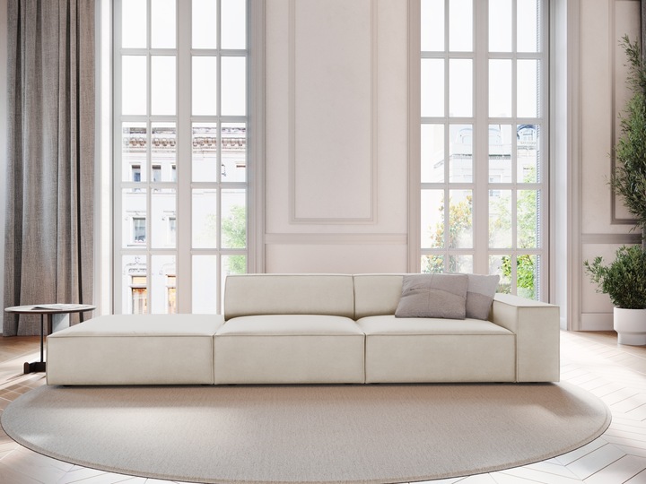 Actual product image Micadoni Left Velvet Sofa, "Jodie", 3 Seats, 262x102x70Made in Europe (4-seater, 2 person sofa, 3-seater)