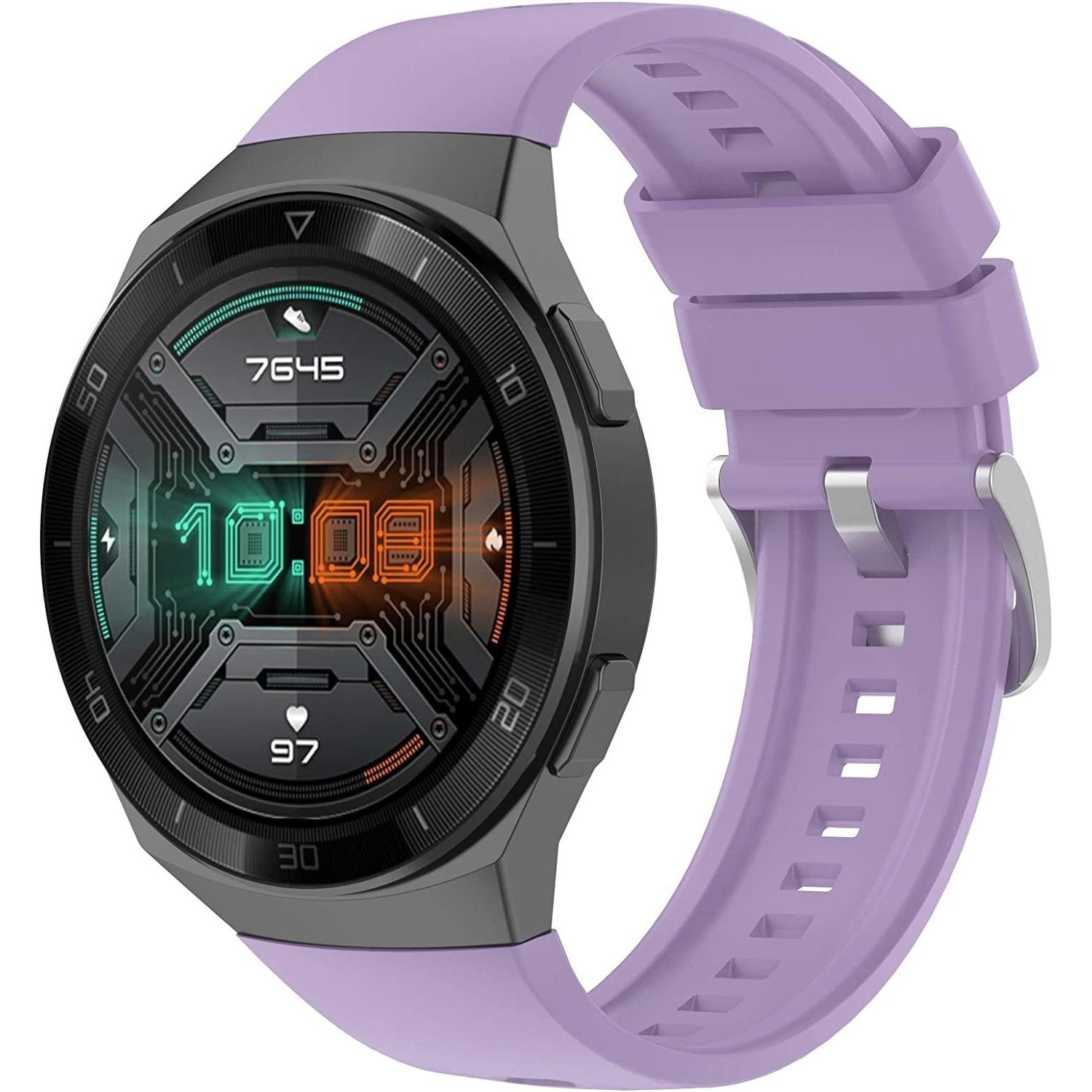 Strap-it Silikonarmband (22 mm, Silikon, Watch GT 2e), Uhrenarmband, Violett