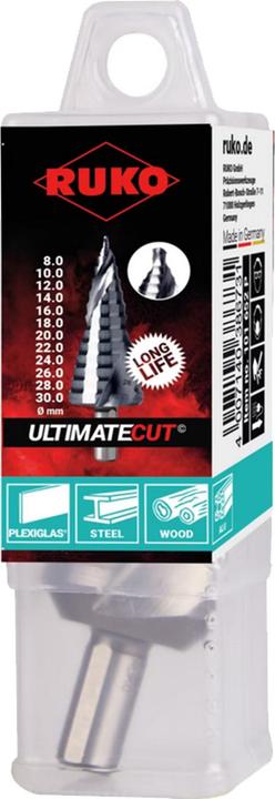 Image du produit Ruko Step drill UltimateCut Flowstep Ø8.0-30.0mm (10, 12, 14, 16, 18, 20, 22, 24, 26, 28, 30 mm)