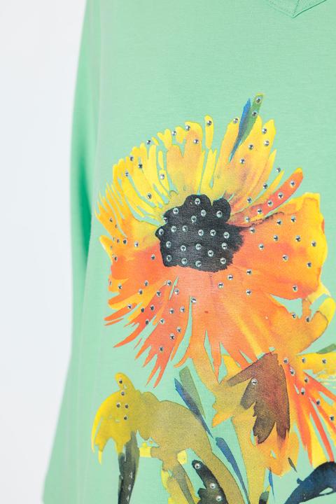 Actual product image Ulla Popken Sunflower Oversized Graphic Tee (62)