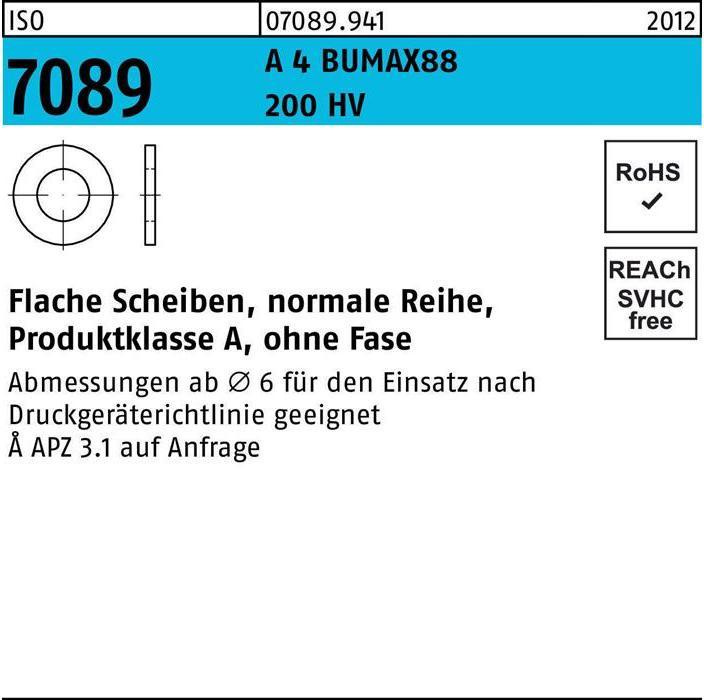 Actual product image Bufab Washer ISO 7089 without chamfer 24 A 4 200 HV BUMAX88