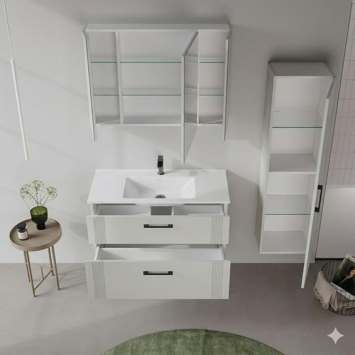 Produktbild Homitis Bari 100 v2 Bathroom Cabinet With Sink & Mirror Set (2 Pieces)