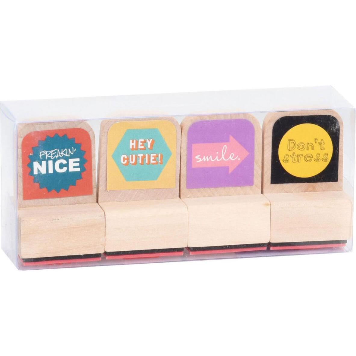 Stempel, Stempel Holzdesign, 4 Stk.