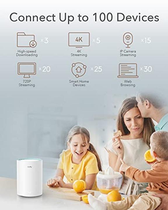 Produktbild Cudy M1300 1-PACK mesh wi-fi system Dual-band ( / ) Wi-Fi 5 (802.11ac) White Internal