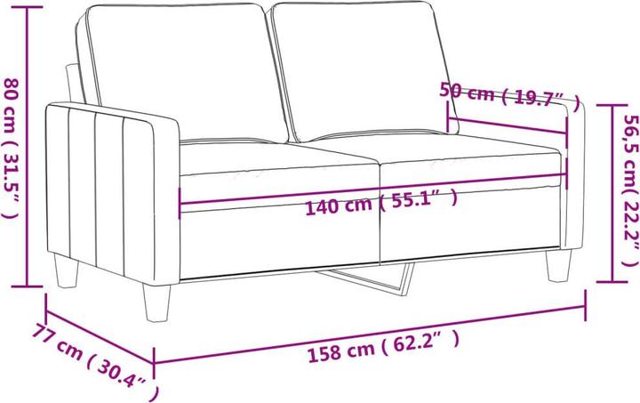 Produktbild vidaXL 2-Sitzer-Sofa (2-Sitzer)