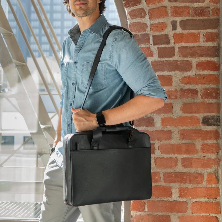 Produktbild Only-Bags.Store Top-Grain-Leder-Reise-16-Zoll-Laptoptasche, Aktentasche, Umhängetasche, Portfolio, Notebook (16")