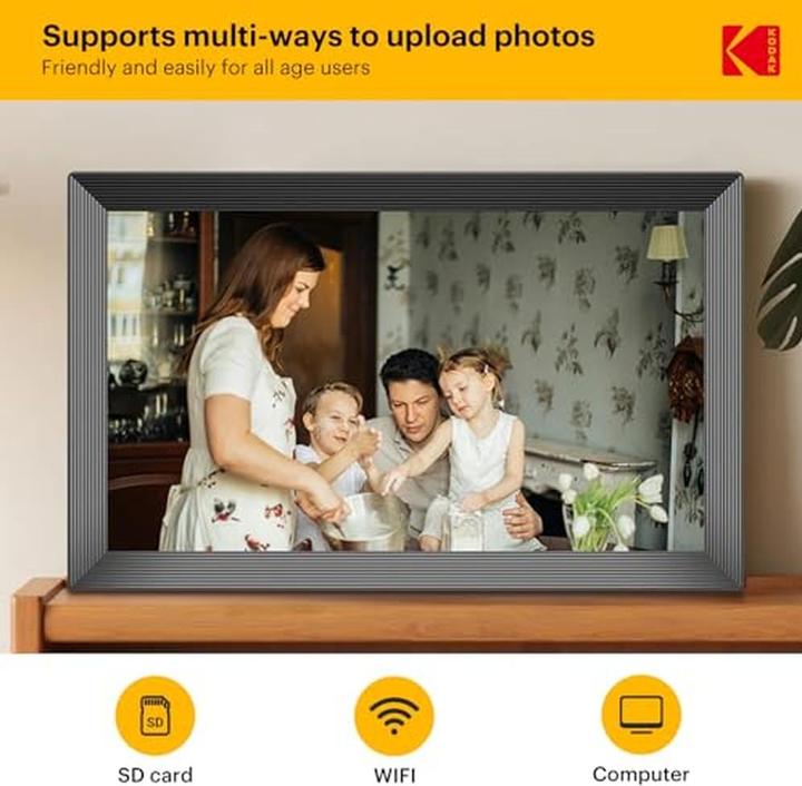Actual product image Kodak Digital photo frame with Wi-Fi, HD IPS touchscreen, 32GB memory, automatic rotation, app sharing (15.60")