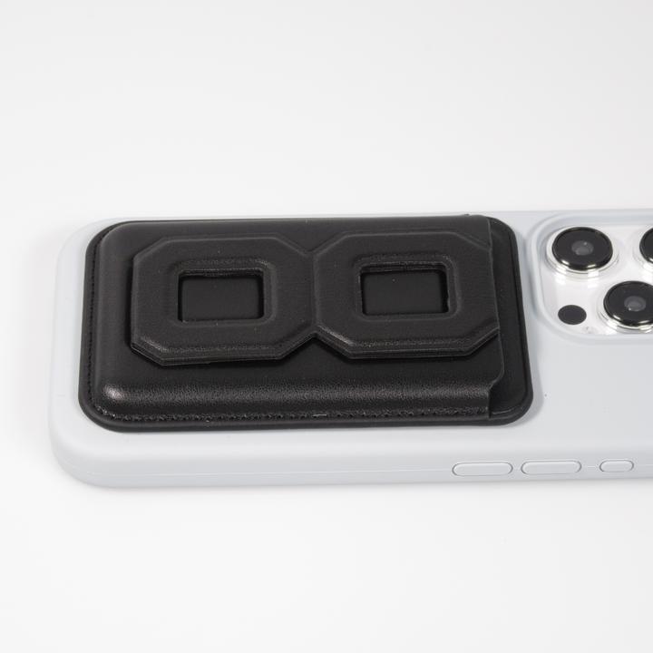 Actual product image PhoneLook Porte-cartes magnétique wallet MagSafe cuir végan avec aimant fort et support pliable intégré