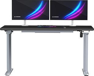 Actual product image Ultradesk Gaming-Tisch QUEST, 140x70cm, 72-120cm, grau-schwarz