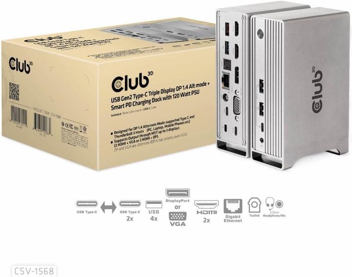 Produktbild Club 3D CSV-1568 (USB-C, 13 Ports)