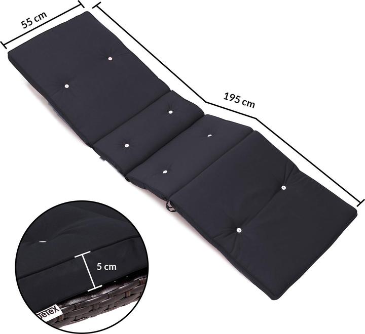 Produktbild Casaria Sonnenliege inkl. Auflage (195.50 cm)