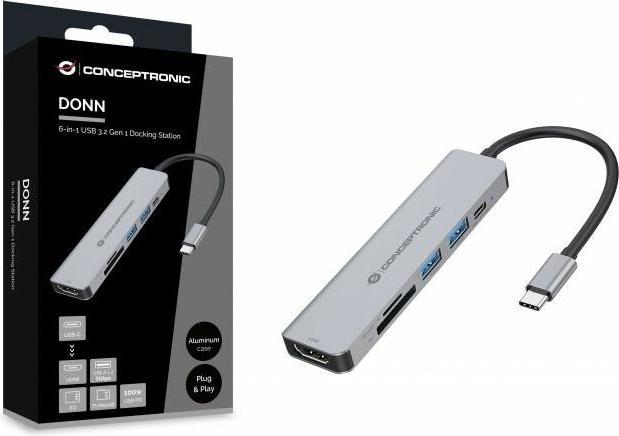 Actual product image Conceptronic DONN02G (USB-C, 6 ports)