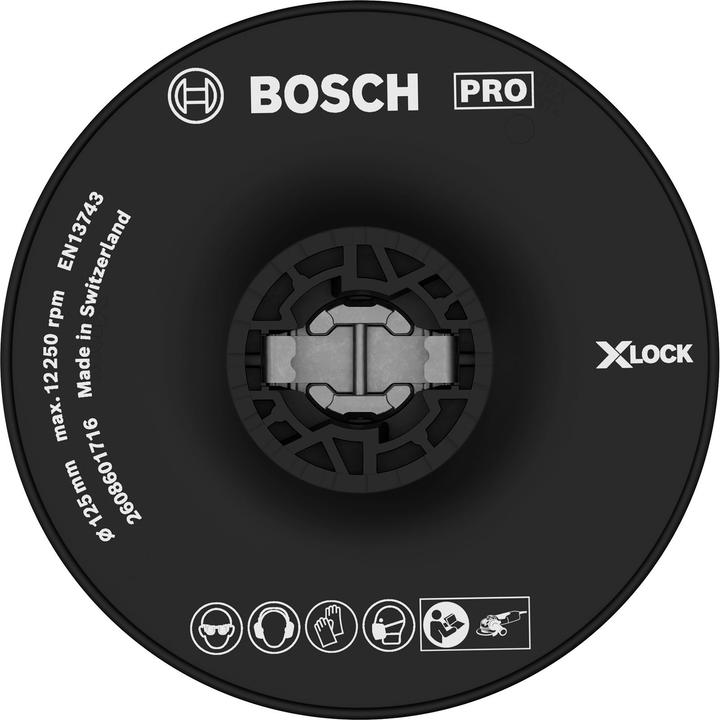 Produktbild Bosch Professional Zubehör PRO Backing Pad X-Lock, hart, 125 mm, hart (P60)