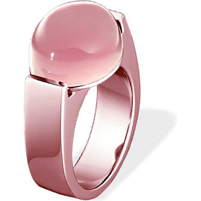 Xen, Ring, Ring mit 15x12 mm grossen hellen Rosenquarz rosè vergoldet, (48)