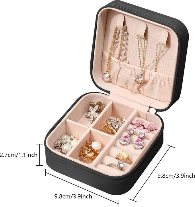 Produktbild Only-Bags.Store Schmuckkästchen, tragbare Mini-Schmuckaufbewahrungsbox für Ringe, Ohrringe