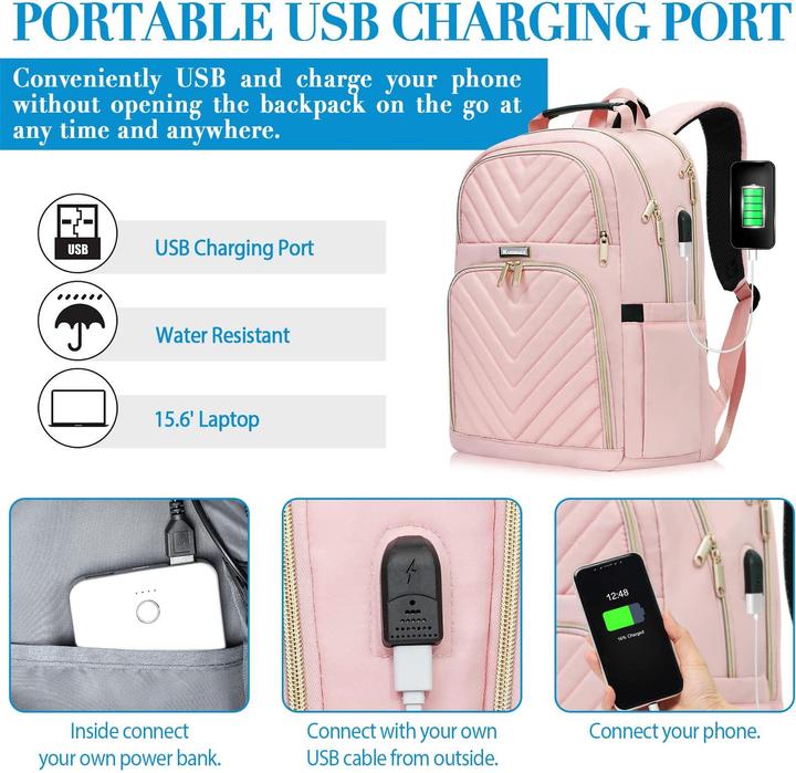 Produktbild Only-Bags.Store Schulrucksack Teenager mit USB-Ladeanschluss, Laptop-Rucksack Stylish Daypack Wasserdicht für die (45 l)